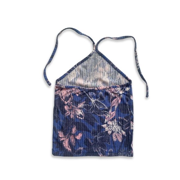 ME TO WE - 90's Purple floral halter top - Picture 2 of 4